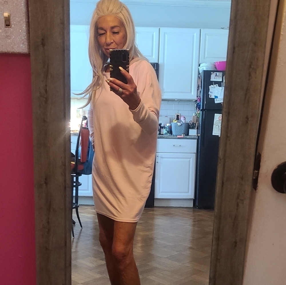 HP🔥🔥Cute Simple Pink Long Sleeve Dress - Picture 6 of 9